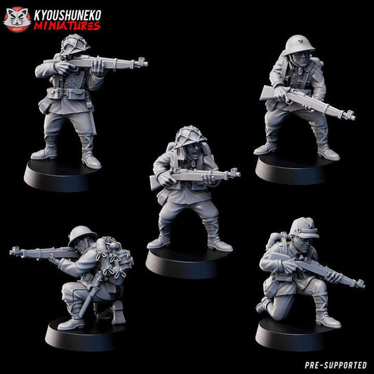 Japanese Riflemen ww2 - Kyoushuneko Miniatures