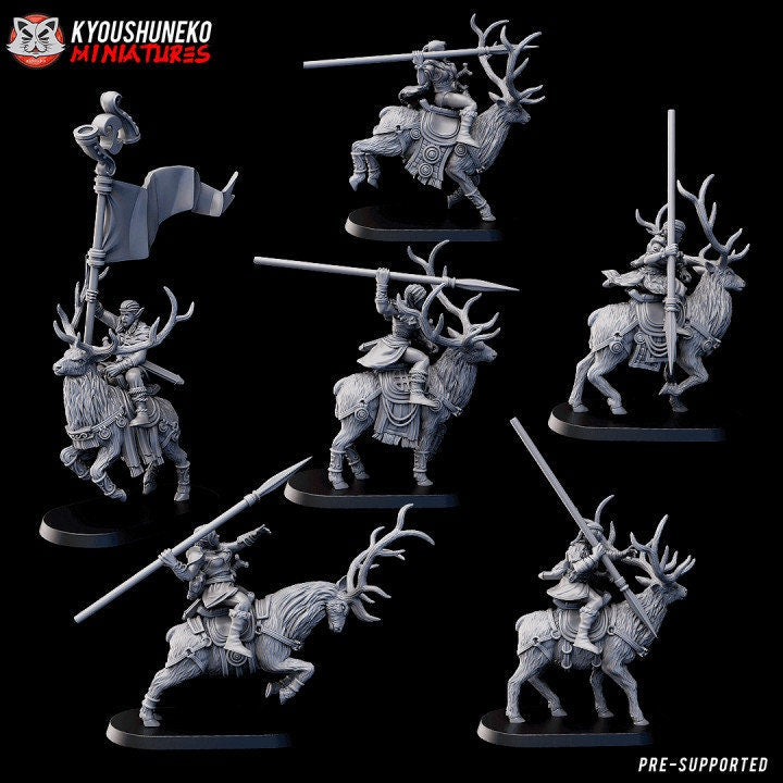 Gaelic Wood Elf Deer Sisters - Kyoushuneko Miniatures