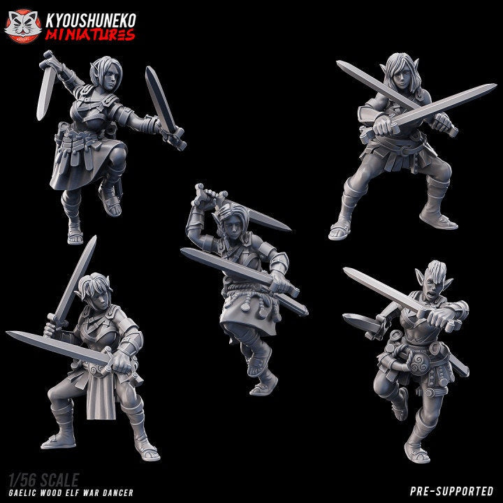 Gaelic Wood Elf War Dancers - Kyoushuneko Miniatures