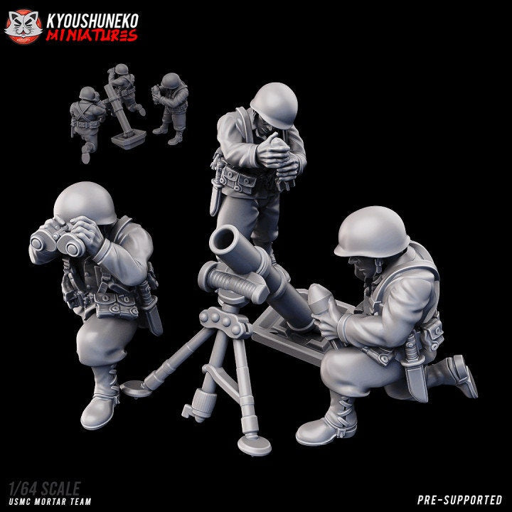 USMC Mortar Team ww2 - Kyoushuneko Miniatures