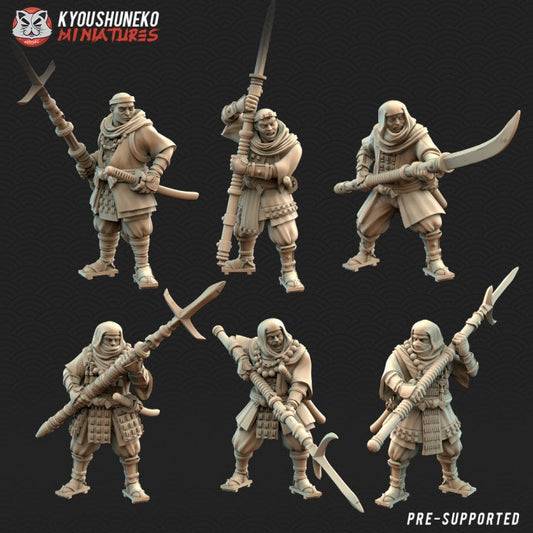 Japanese Sohei Monk Spearmen - Kyoushuneko Miniatures