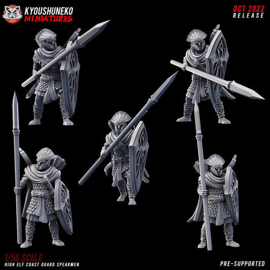 High Elf Coast Guard Spearmen - Kyoushuneko Miniatures