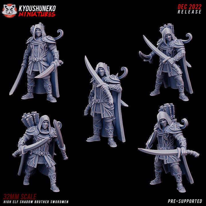 High Elf Shadow Brother Swordsmen - Kyoushuneko Miniatures