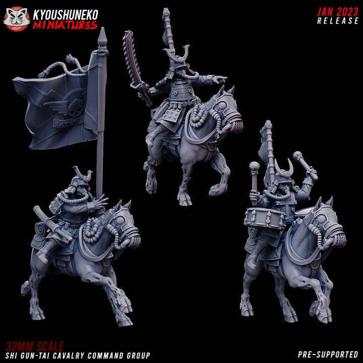 Shi Gun-Tai Cavalry Command Group - Kyoushuneko Miniatures