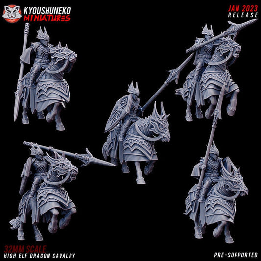 High Elf Dragon Cavalry - Kyoushuneko Miniatures