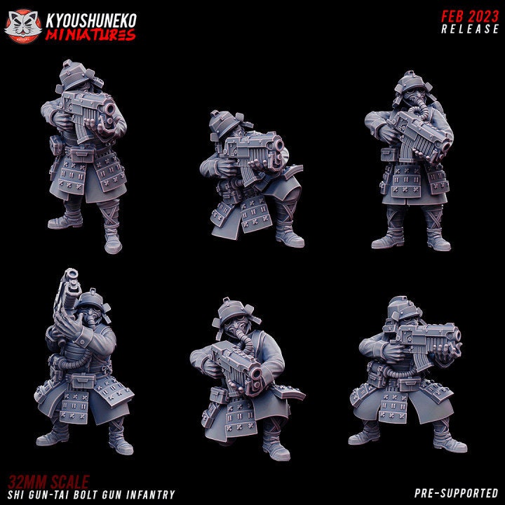 Shi Gun-Tai Bolt Gun Infantry - Kyoushuneko Miniatures