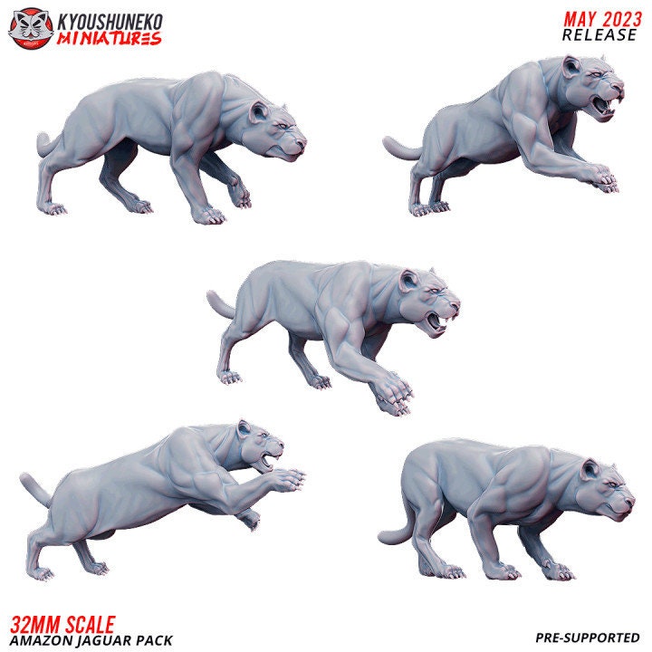 Amazon Jaguar Beast Pack - Kyoushuneko Miniatures