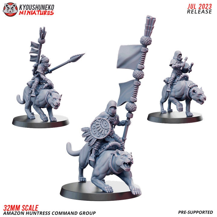 Amazon Huntress Command Group - Kyoushuneko Miniatures