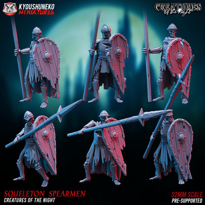 Skeleton Spearmen - Kyoushuneko Miniatures