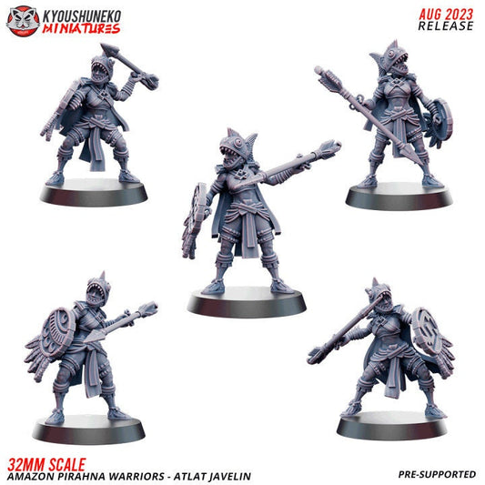 Atlat Javelin Amazon Pirahna Warriors - Kyoushuneko Miniatures