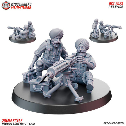 HMG Team Indian Sikh Infantry ww2 - Kyoushuneko Miniatures