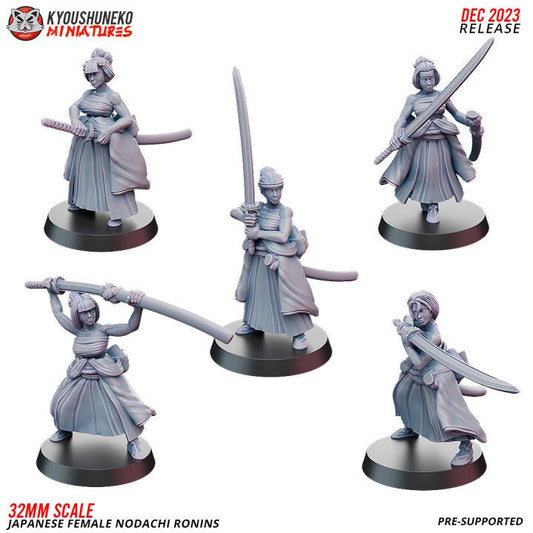 Japanese Female Nodachi Ronins - Kyoushuneko Miniatures