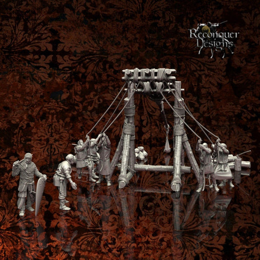 Traction Trebuchet with 12th Century Crew 28mm - Reconquer Designs