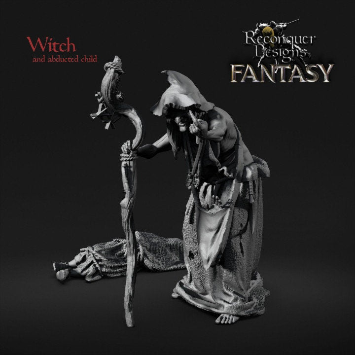 Witch with Child Victim 28mm - Reconquer Designs