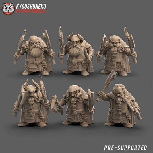 Dwarf Double Ax units - Kyoushuneko miniatures