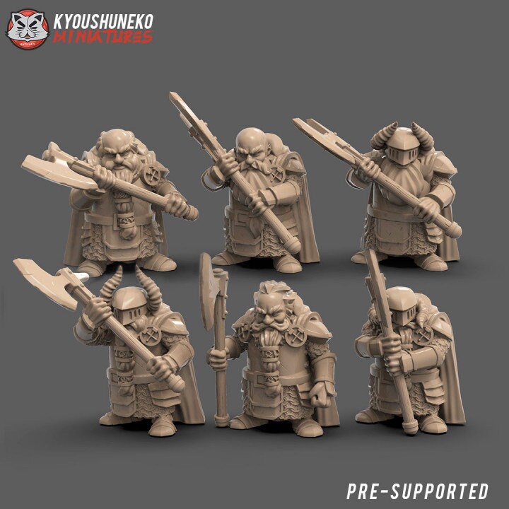 Dwarf Great Ax Unit - Kyoushuneko miniatures