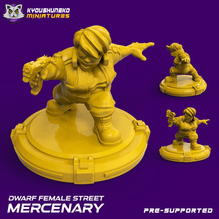 Dwarf Female Street Mercenary - Kyoushuneko miniatures