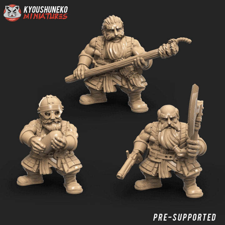 Dwarf Flame Cannon Artillery Crew - Kyoushuneko miniatures