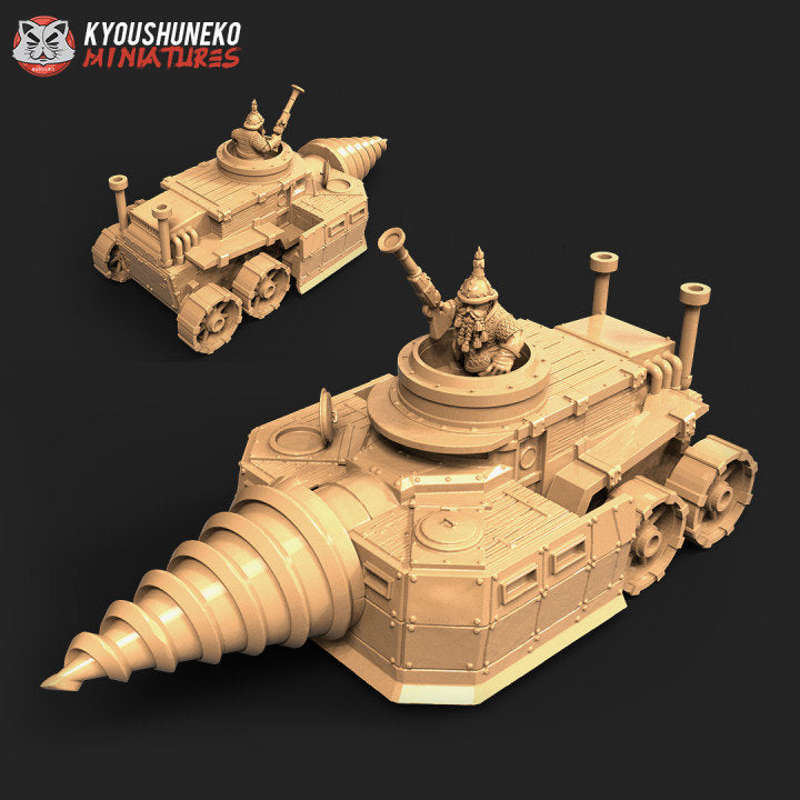 Dwarf Miner Drill Tank - Kyoushuneko miniatures