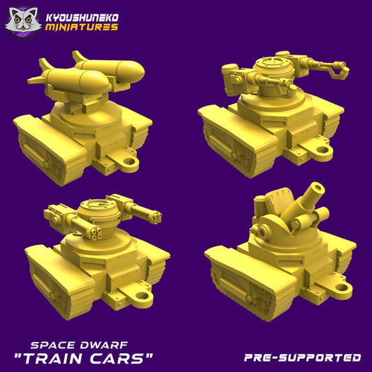 Space Dwarf Train Cars - Kyoushuneko miniatures