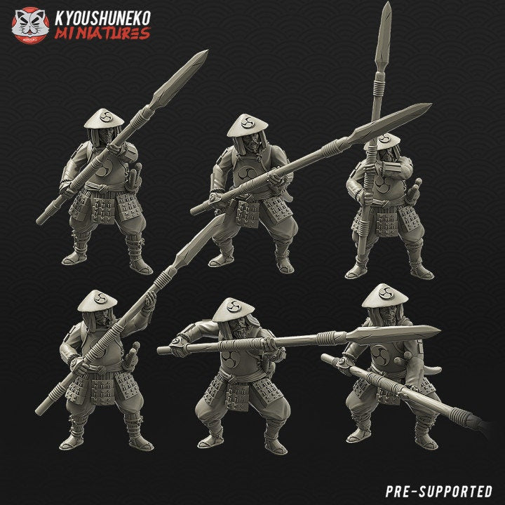 Japanese Ashigaru Spearmen - Kyoushuneko Miniatures