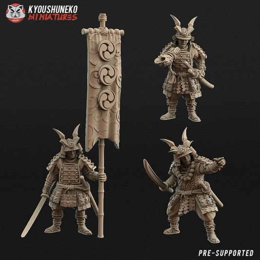 Japanese Samurai Command Group - Kyoushuneko Miniatures