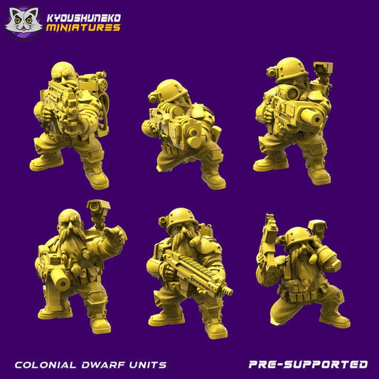 Colonial Space Dwarf Infantry Units - Kyoushuneko miniatures