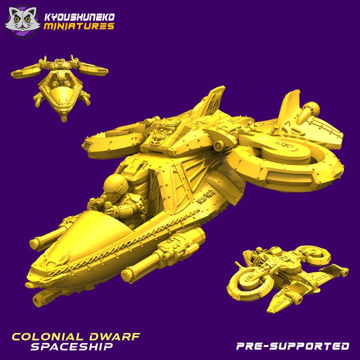 Colonial Space Dwarf Spaceship - Kyoushuneko miniatures