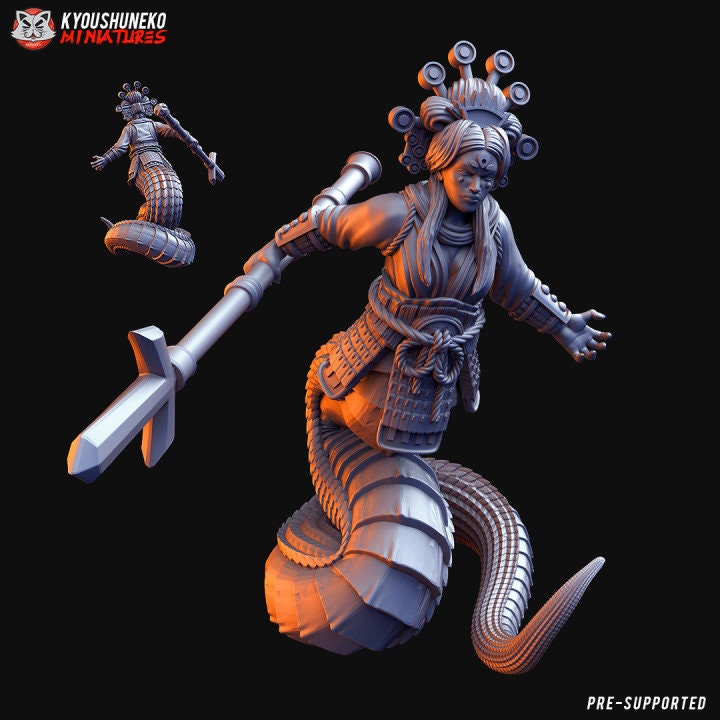 Female Naga Warrior B - Kyoushuneko Miniatures