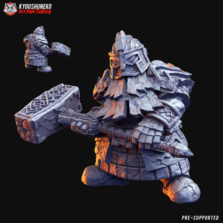 Dwarf Rune Guardian Golem C - Kyoushuneko miniatures