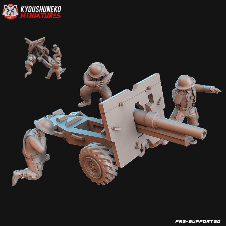 British 25 Pounder Field Gun Artillery ww2 - Kyoushuneko Miniatures