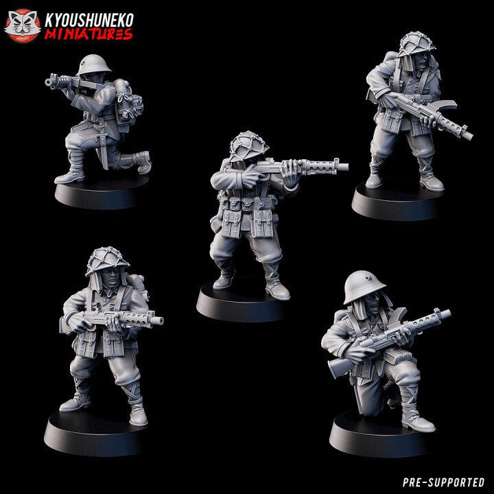 Japanese SMG Infantry ww2 - Kyoushuneko Miniatures