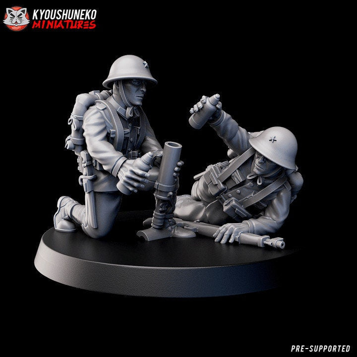 Japanese Light Mortar Team ww2 - Kyoushuneko Miniatures