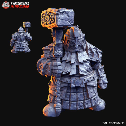 Dwarf Rune Guardian Golem B - Kyoushuneko miniatures