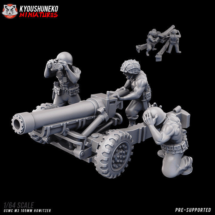 USMC M3 105mm Howitzer Artillery ww2 - Kyoushuneko Miniatures