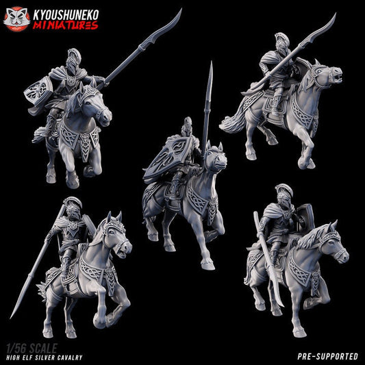 High Elf Silver Cavalry - Kyoushuneko Miniatures