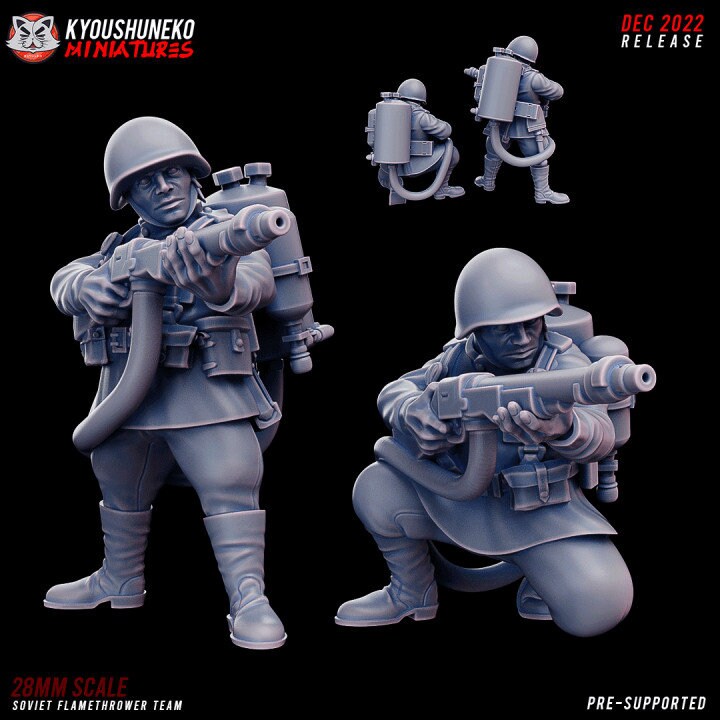 Soviet Flamethrower Team ww2 - Kyoushuneko Miniatures