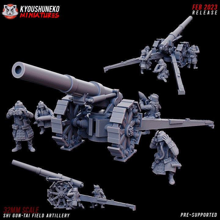 Shi Gun-Tai Field Artillery and Crew - Kyoushuneko Miniatures