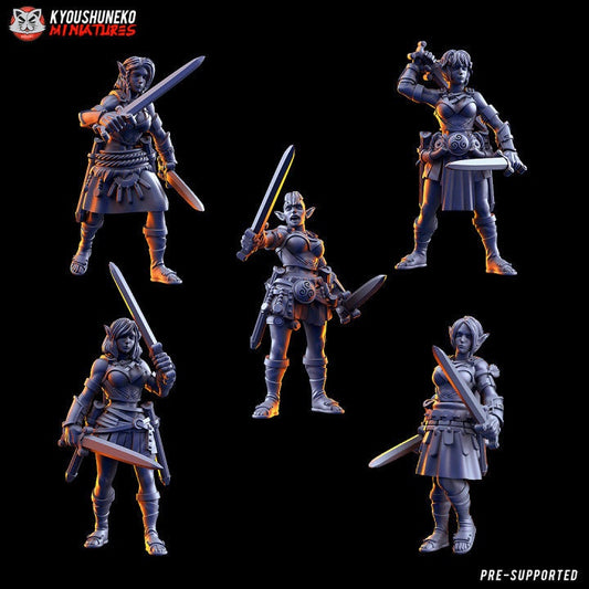 Gaelic Wood Elf War Dancers Idle - Kyoushuneko Miniatures