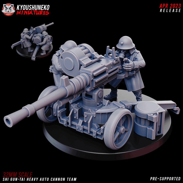 Shi Gun-Tai Heavy Auto Cannon Team - Kyoushuneko Miniatures