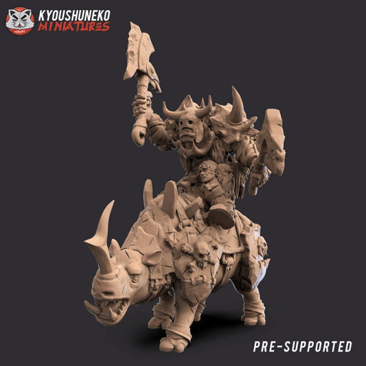 Black Orc Warboss Rider - Kyoushuneko Miniatures