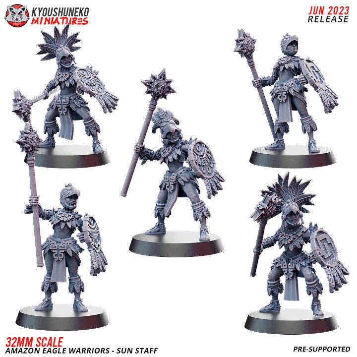 Amazon Eagle Warrior Sun Staff - Kyoushuneko Miniatures