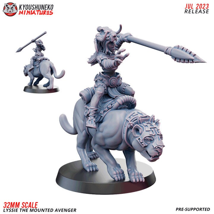 Lyssie the Mounted Avenger - Kyoushuneko Miniatures