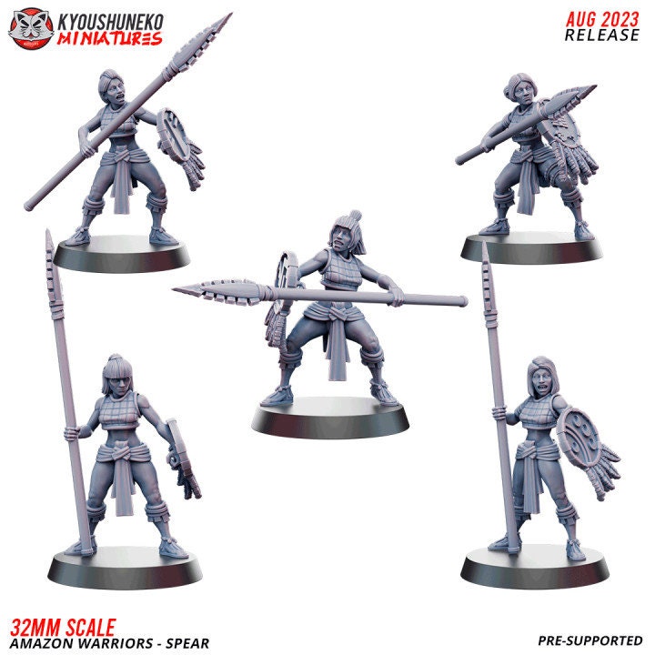 Spear Amazon Warriors - Kyoushuneko Miniatures