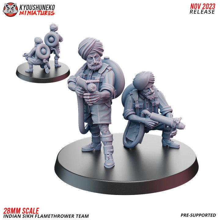 Flamethrower Indian Sikh Infantry ww2 - Kyoushuneko Miniatures