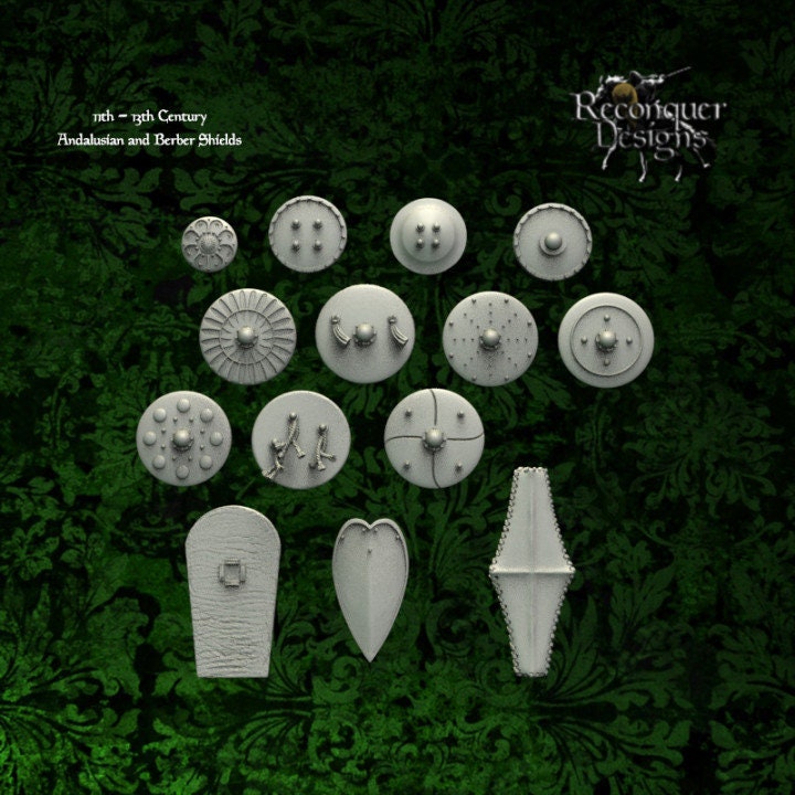 Andalusian and Berber Shields 11th 12th Century 28mm - Reconquer Designs