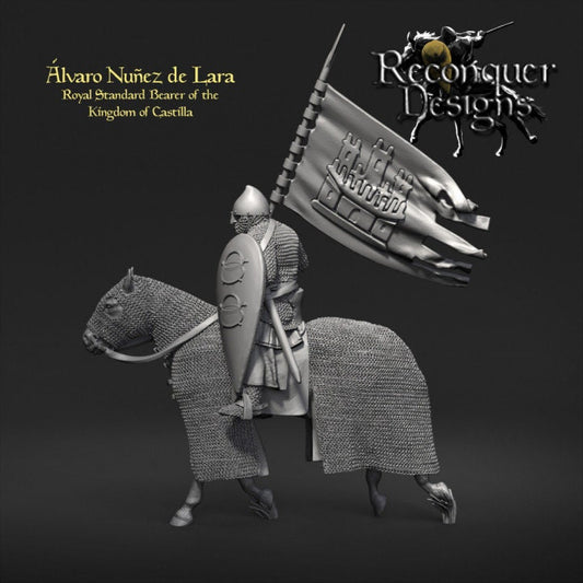 Alvaro Nuñez de Lara, Standard Bearer for Early 13th Century Castilla 28mm - Reconquer Designs