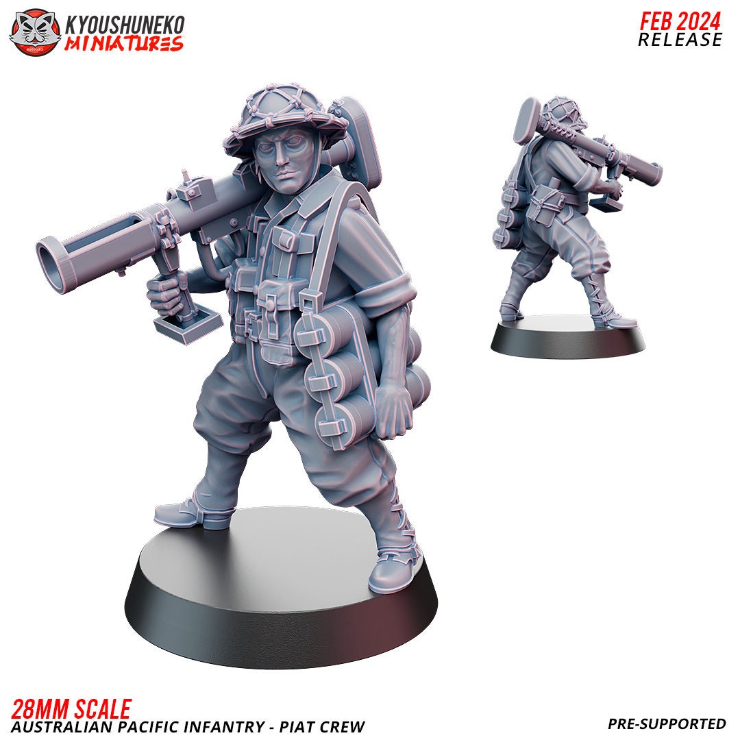 Piat Crew - Australian Pacific Infantry ww2 - Kyoushuneko Miniatures