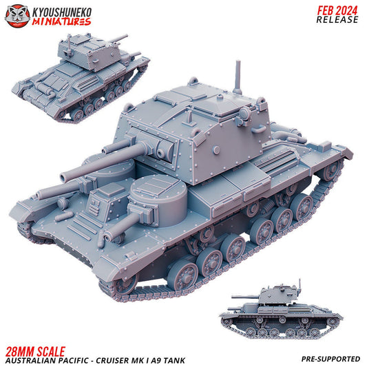 Cruiser MK I A9 Tank - Australian Pacific Army ww2 - Kyoushuneko Miniatures