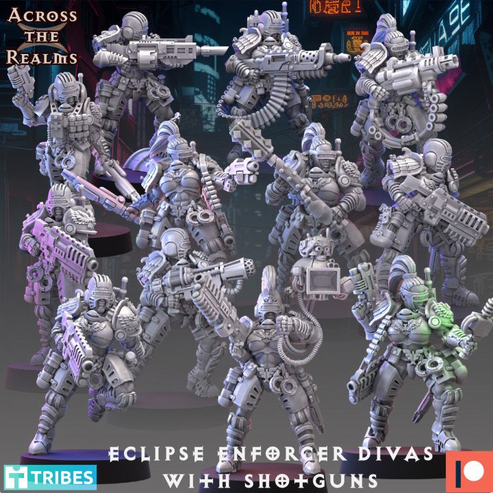 Eclipse Enforcer Divas with Shotguns - Across the Realms 32mm